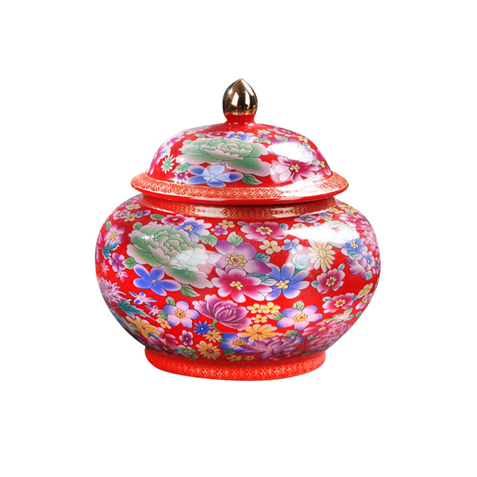 Ceramic Colour Enamel Tea Storage Jar 800ml Traditional for Coffee Condiment