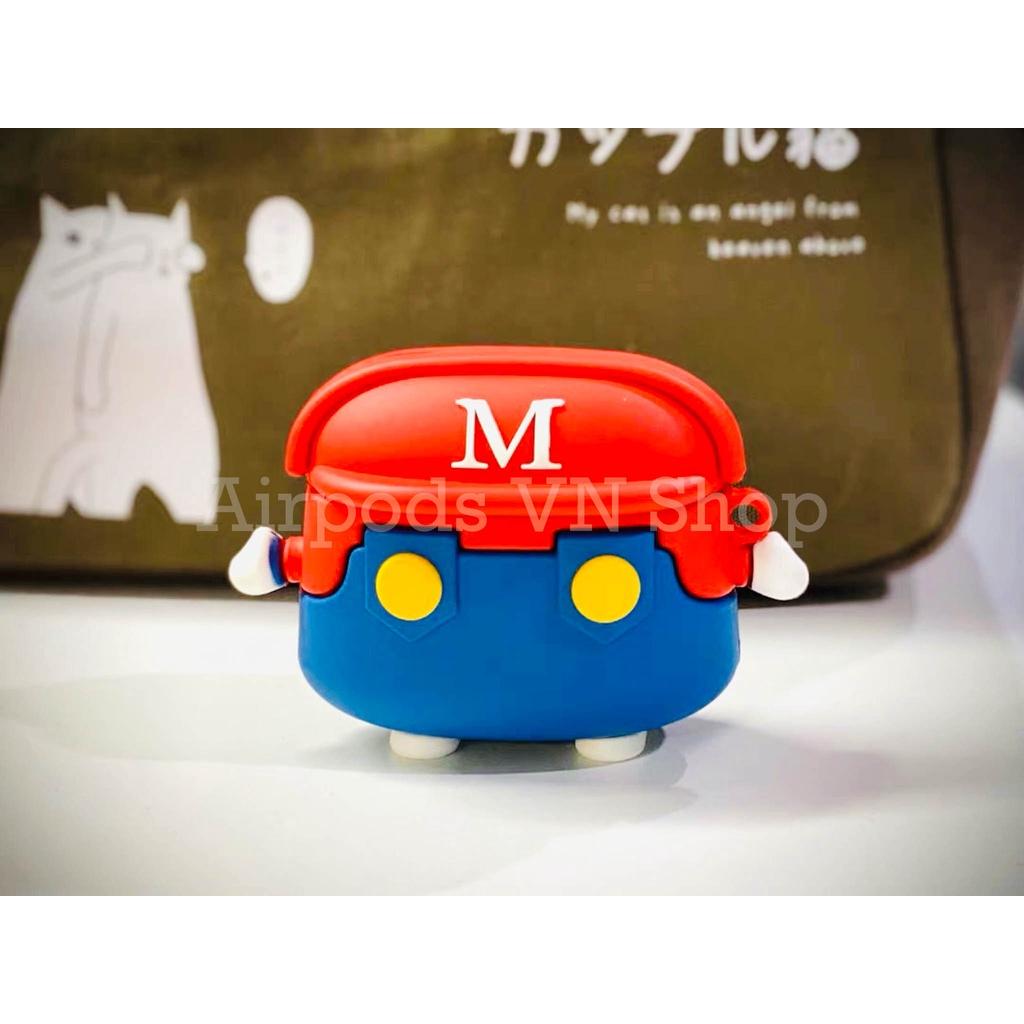 Bao Case Ốp dành cho Airpods 1/2 & Airpods Pro Mario đội nón kute silicon cao cấp