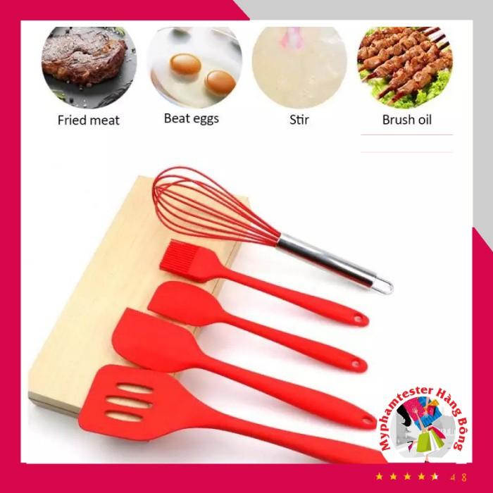 Bộ dụng cụ nấu bếp silicone 5 món chống dính