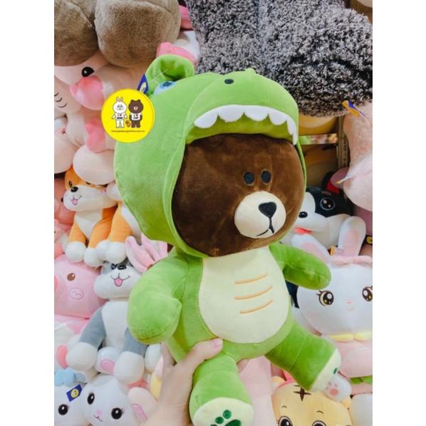 Gấu bông Brown cosplay khủng long dễ thương 2 kích thước 35 ,55cm - Gấu Bông Hana