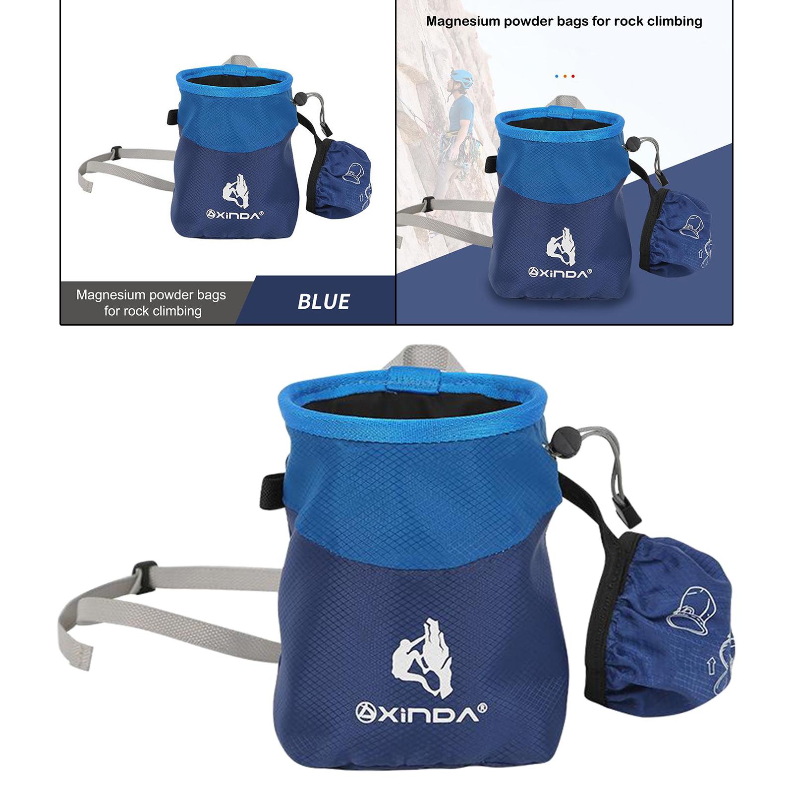 Rock Climbing Chalk Bag Chalk Bucket for Weightlifting Gymnastics Cross Fit blue