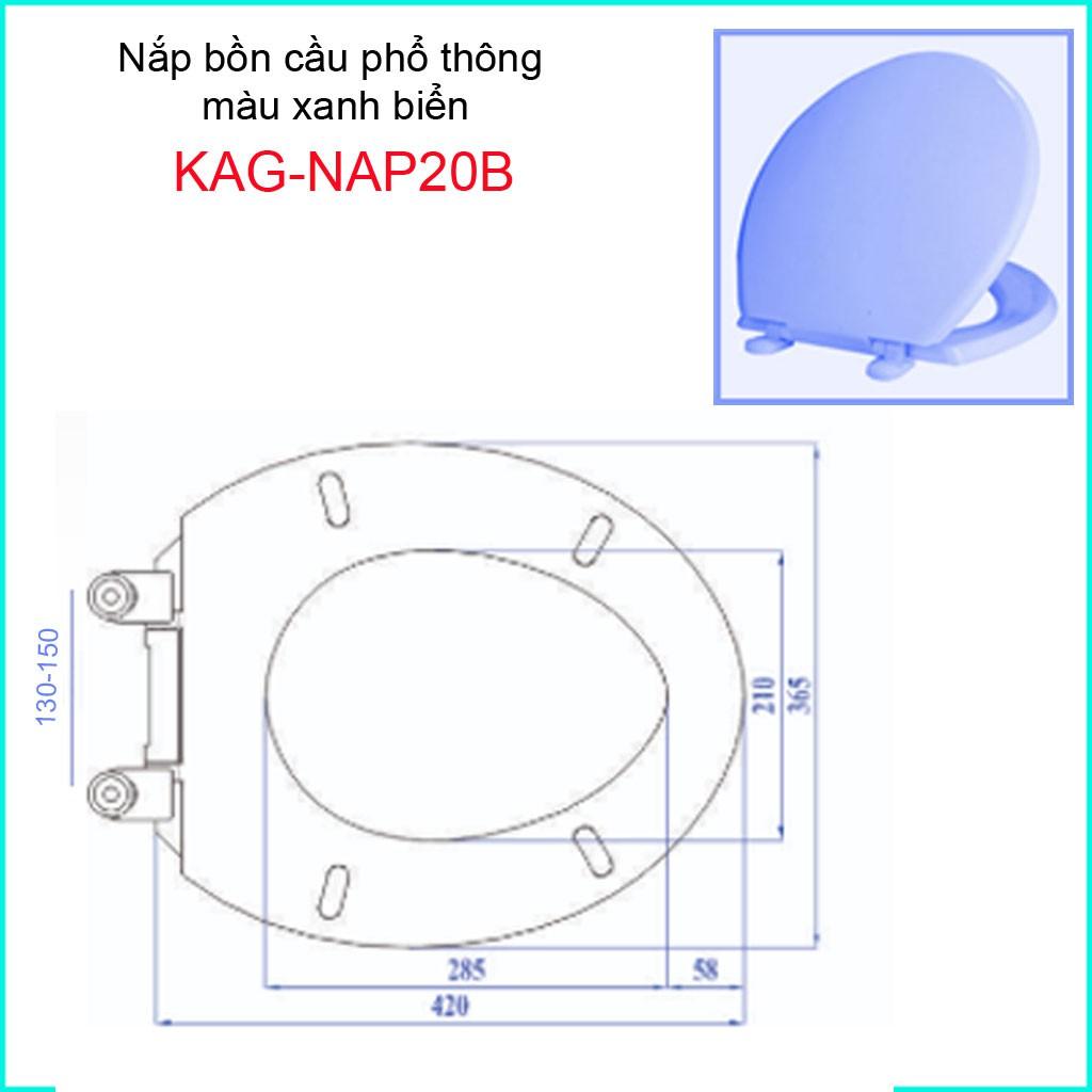 Nắp bồn cầu, nắp đậy bồn cầu màu xanh biển KAG-NAP20B