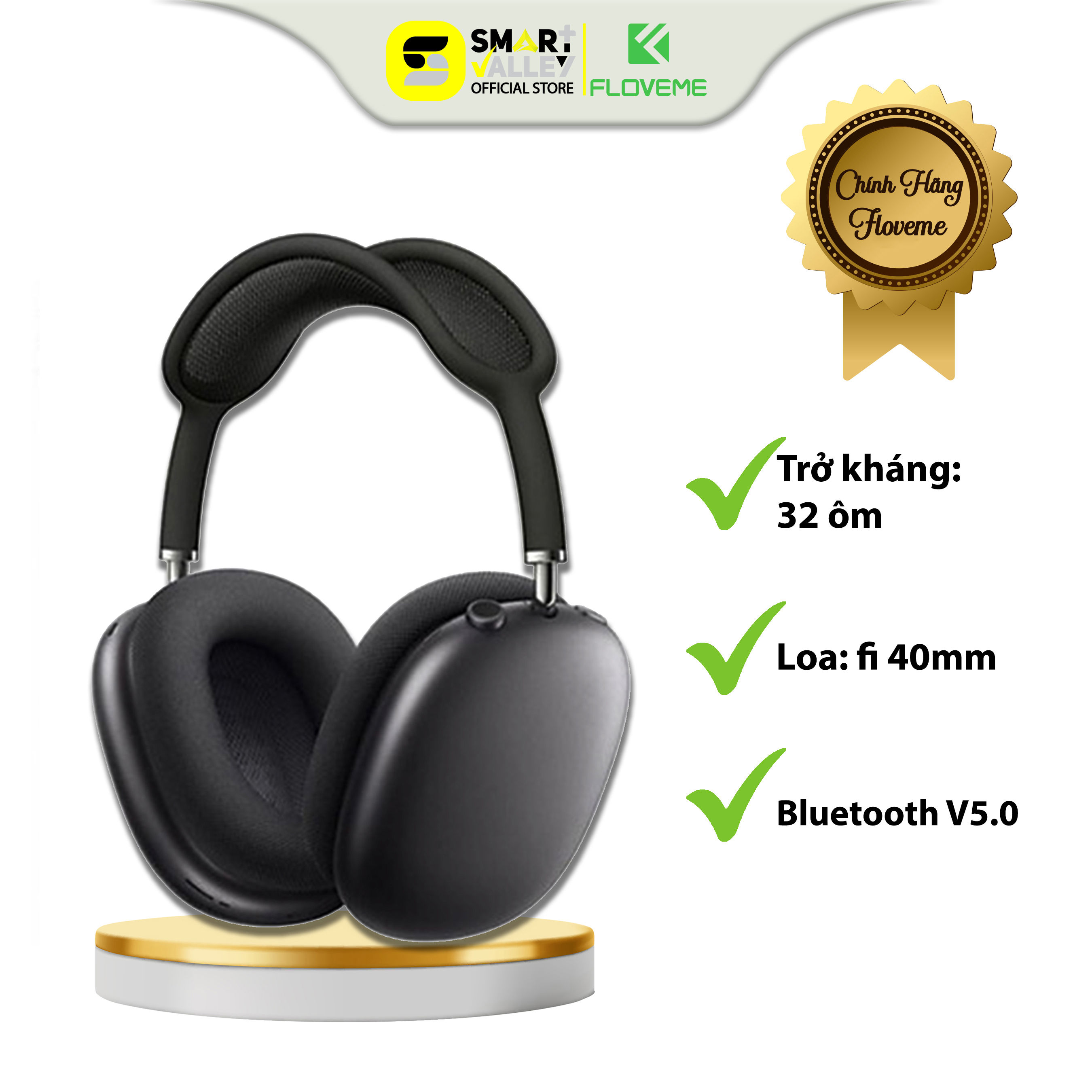 Tai Nghe Headphone không dây Blutooth Chụp Tai Chống Ồn Floveme Air Max P9 Có Micro Đàm Thoại - Hỗ Trợ Thẻ Nhớ SD - Hàng chính hãng