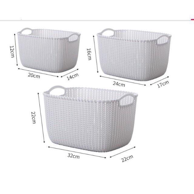 Giỏ nhựa giả mây HOLONG phong cách Hàn Quốc