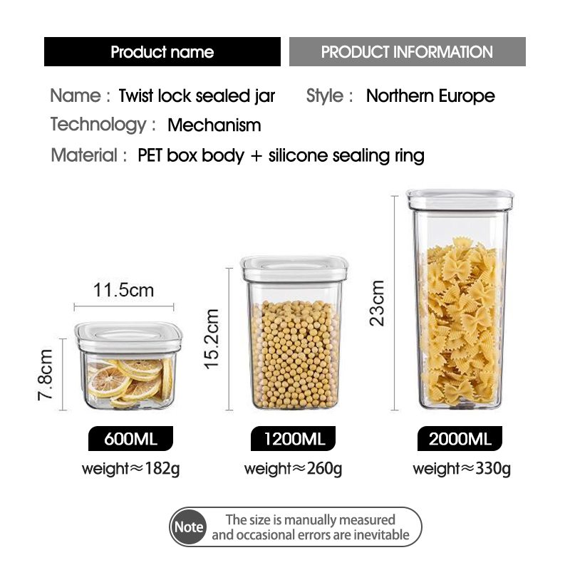 Combo 5 hộp đựng bánh, mức, ngũ cốc, bảo quản thực phẩm Kitchen Grain Storage Box