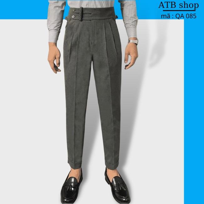Quần tây cạp cao nam atbshop mã sp QA085 màu đen.xám thiết kế trẻ trung tôn dáng chất liệu vải đẹp co giãn