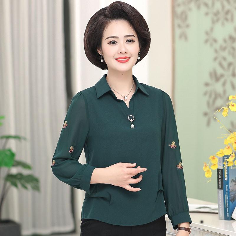 Áo Sơ Mi Nữ Trung Niên Dài Tay Đẹp SM11 - Hàng Quảng Châu Cao Cấp