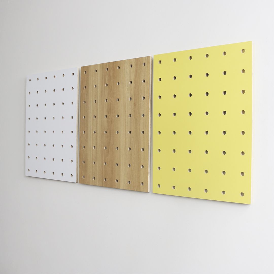 Bộ 3 Bảng Gỗ Đục Lỗ SMLIFE Pegboard Mix 80x60cm - Bảng Trang Trí Bằng Gỗ Plywood Phủ Laminate Cao Cấp