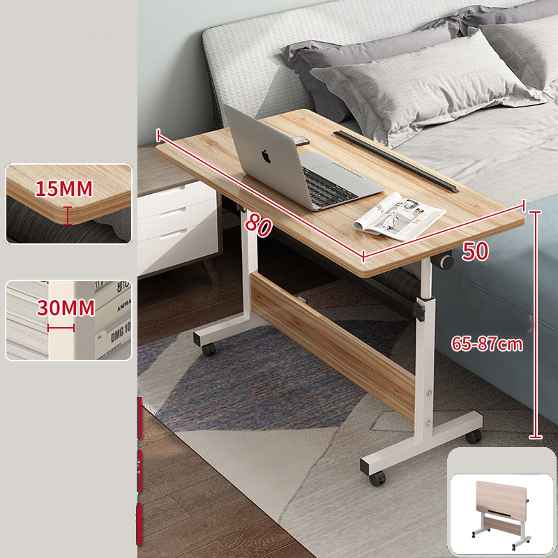 Bàn Làm Việc Thông Minh Nâng Hạ Chiều Cao Có Bánh Xe Di Chuyển, Mặt Nghiêng Gấp Gọn Size To 80x50cm