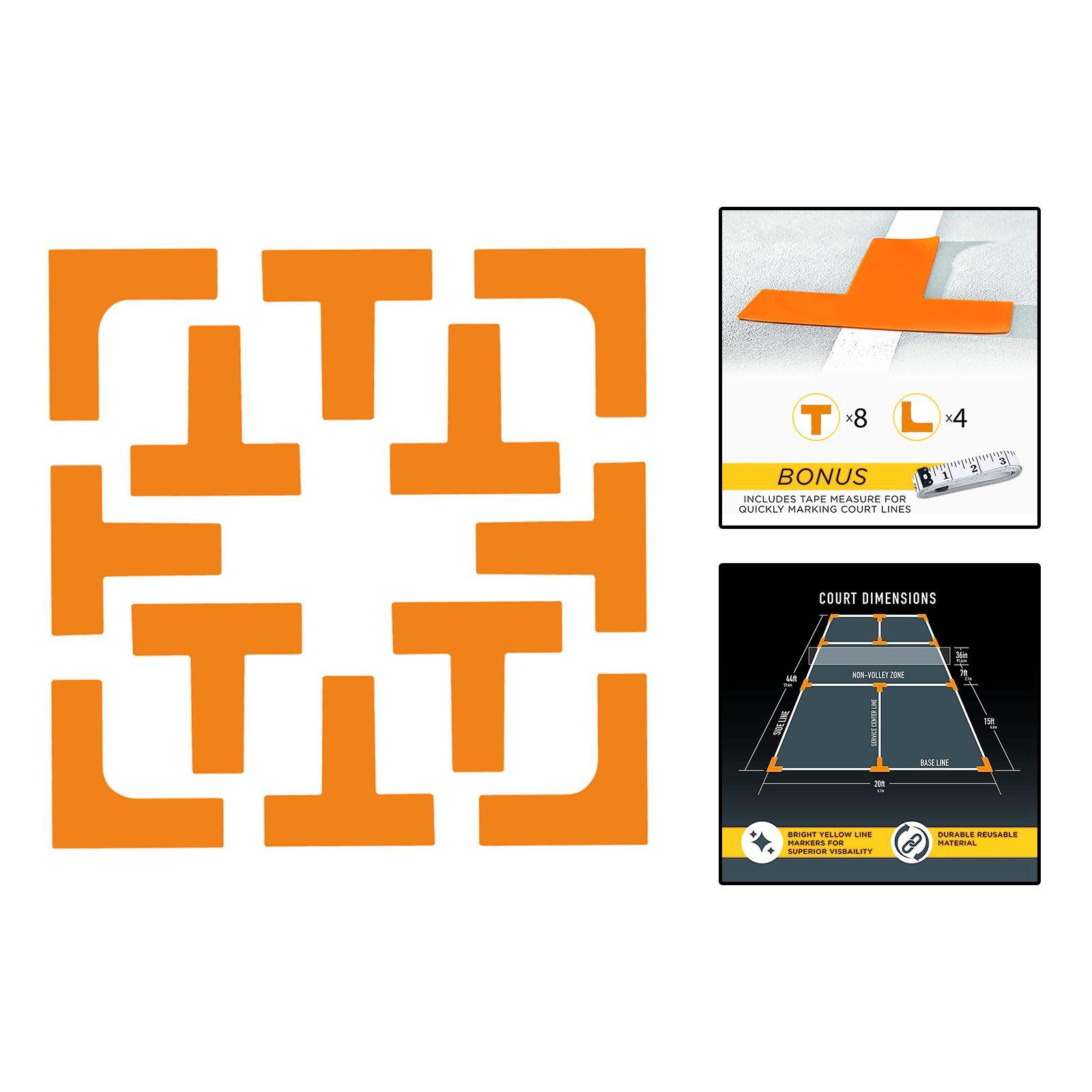 Pickleball Court Marker, Lines Marking, Mini Tennis Court Throw Down Markers Equipment, Marker for Outdoor Sports Activity Training