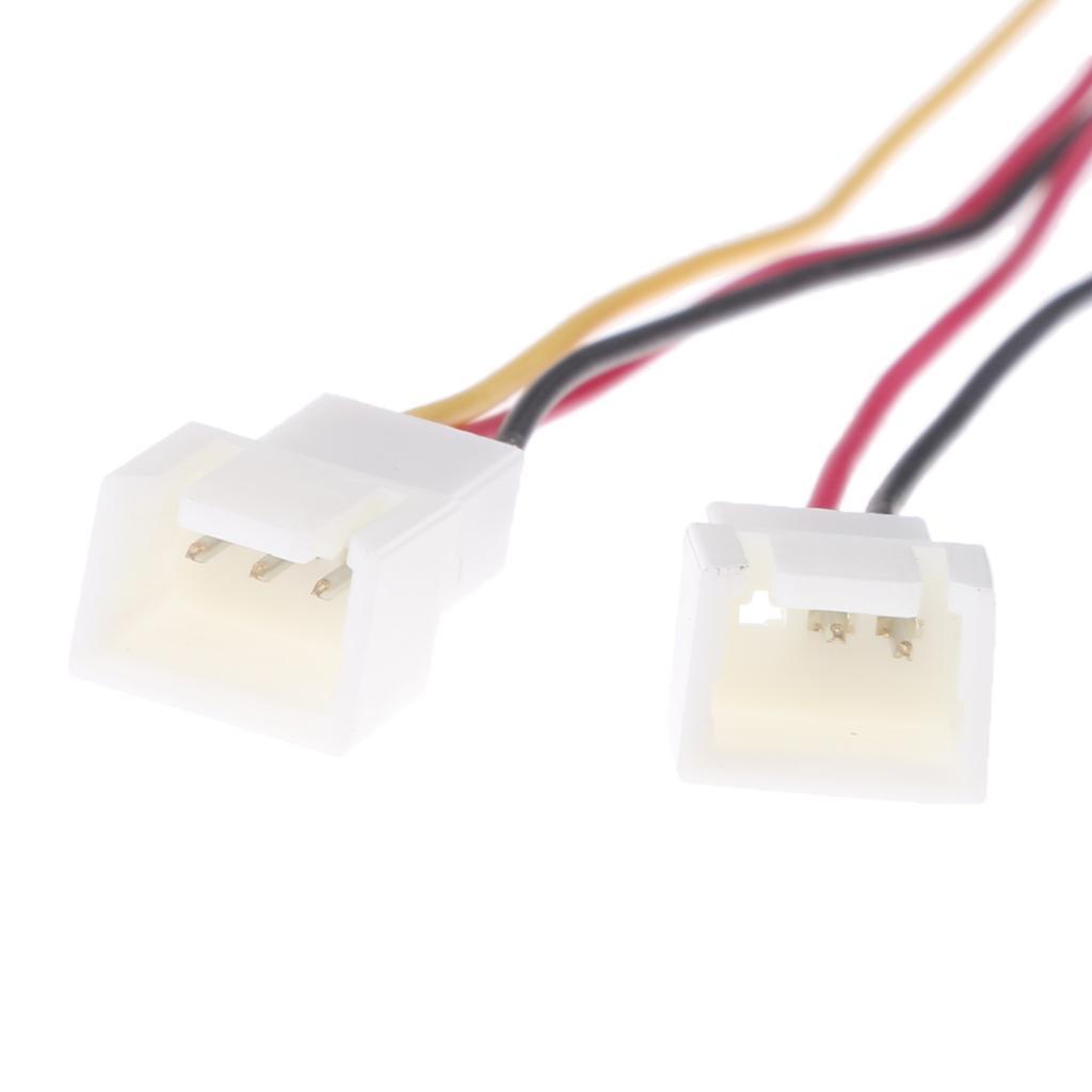 5x 3pin Female to 2x 3pin Male Fan Y Splitter Power Cable Connector