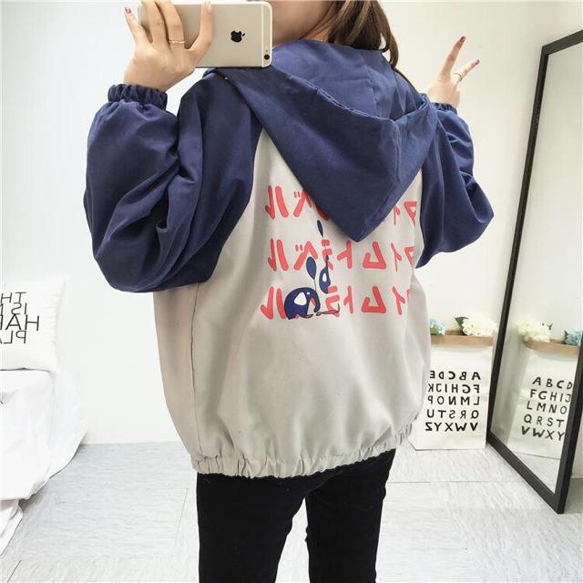 ÁO KHOÁC GIÓ NỮ FORM RỘNG CÁ TINH