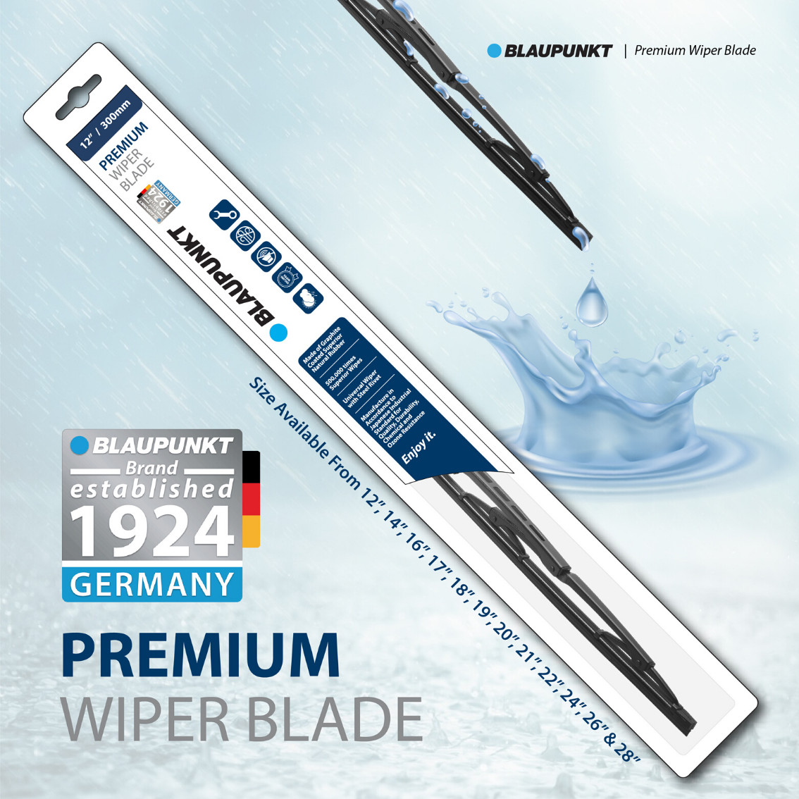 Gạt Mưa Ô Tô Blaupunkt Premium Chính Hãng 20"/500mm
