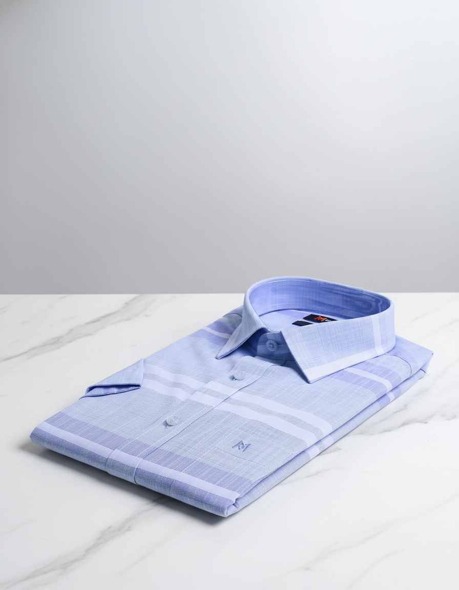 Áo sơ mi tay ngắn Khatoco  lai ngang (M-2XL)