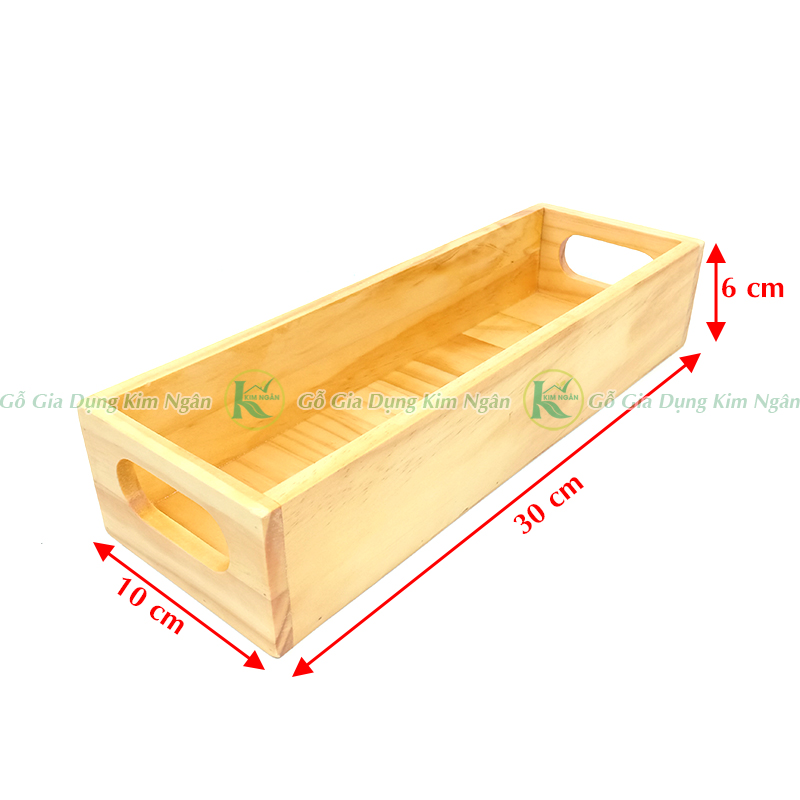 Khay Gỗ Chữ Nhật Gỗ Thông Ghép Chắc Chắn Có Quai Cầm Tiện Lợi - Nhiều Size