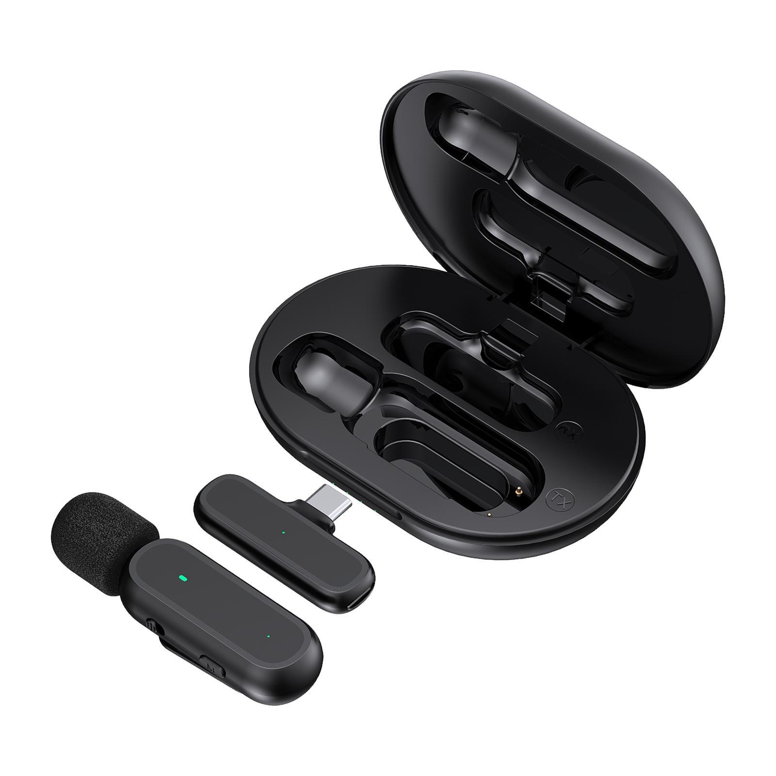 Professional Wireless Lavalier Mic DSP Noise Reduction for Vlog Interview Tiktok