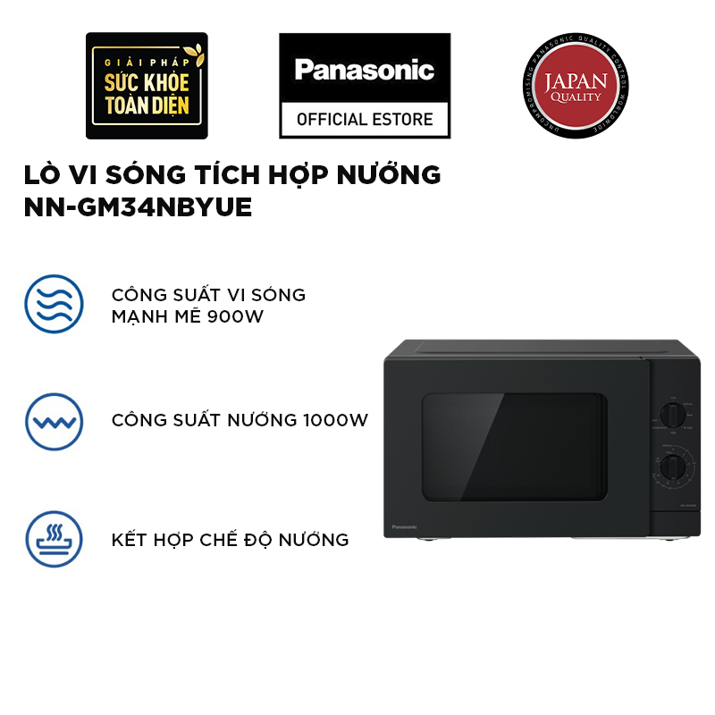 Lò vi sóng có nướng Panasonic NN-GM34NBYUE Dung tích 24L - Hàng chính hãng