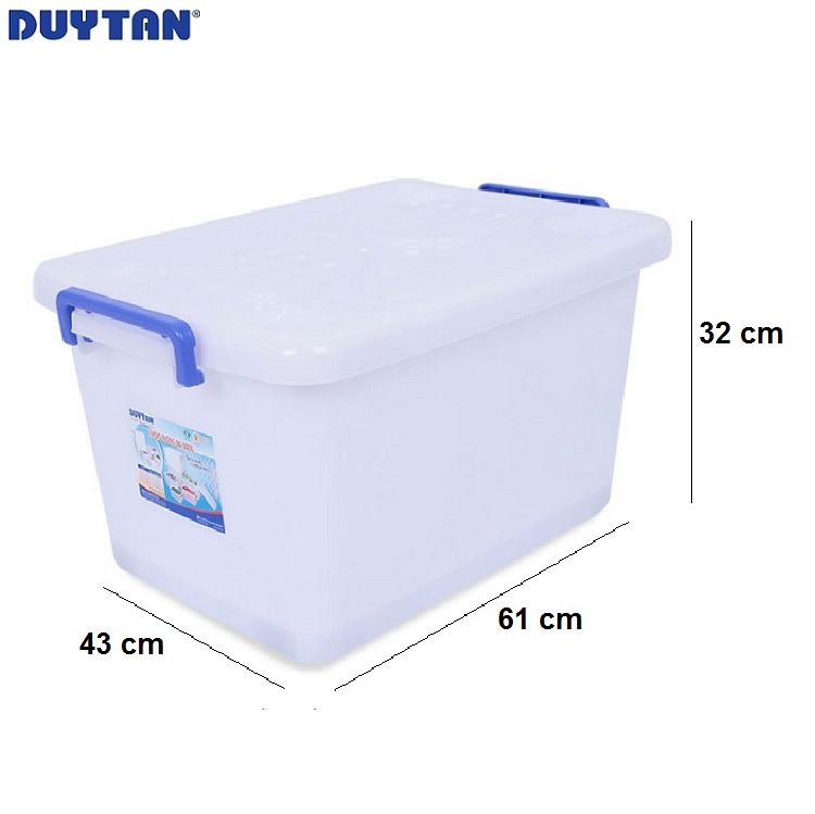 Thùng vuông nhựa Duy Tân 55 lít có bánh xe - 17489 - Hàng chính hãng