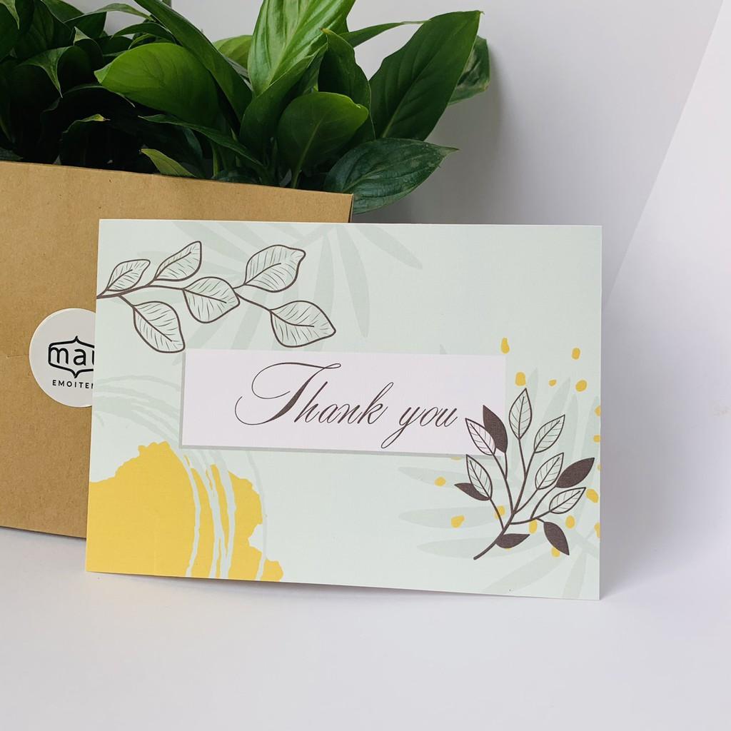 Thiệp Cảm ơn,Thank you card đẹp 12*17cm in giấy mỹ thuật ánh trai kèm phong bì