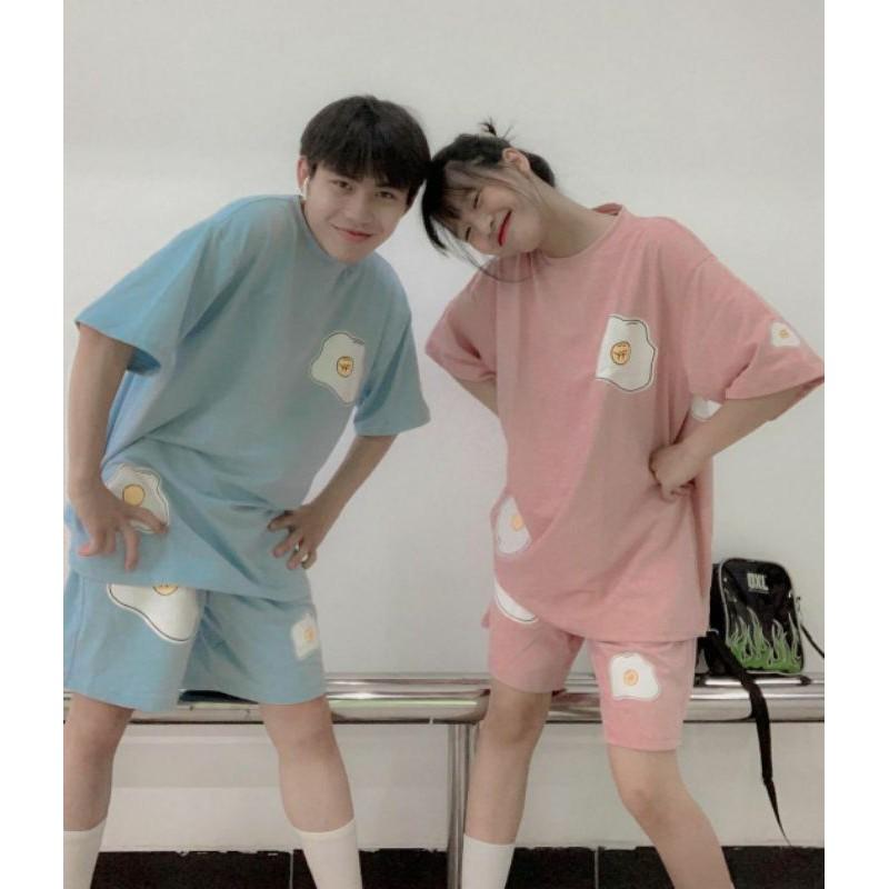 Set đồ bộ nữ trứng rán YF Ulzzang unisex form rộng dưới 70kg