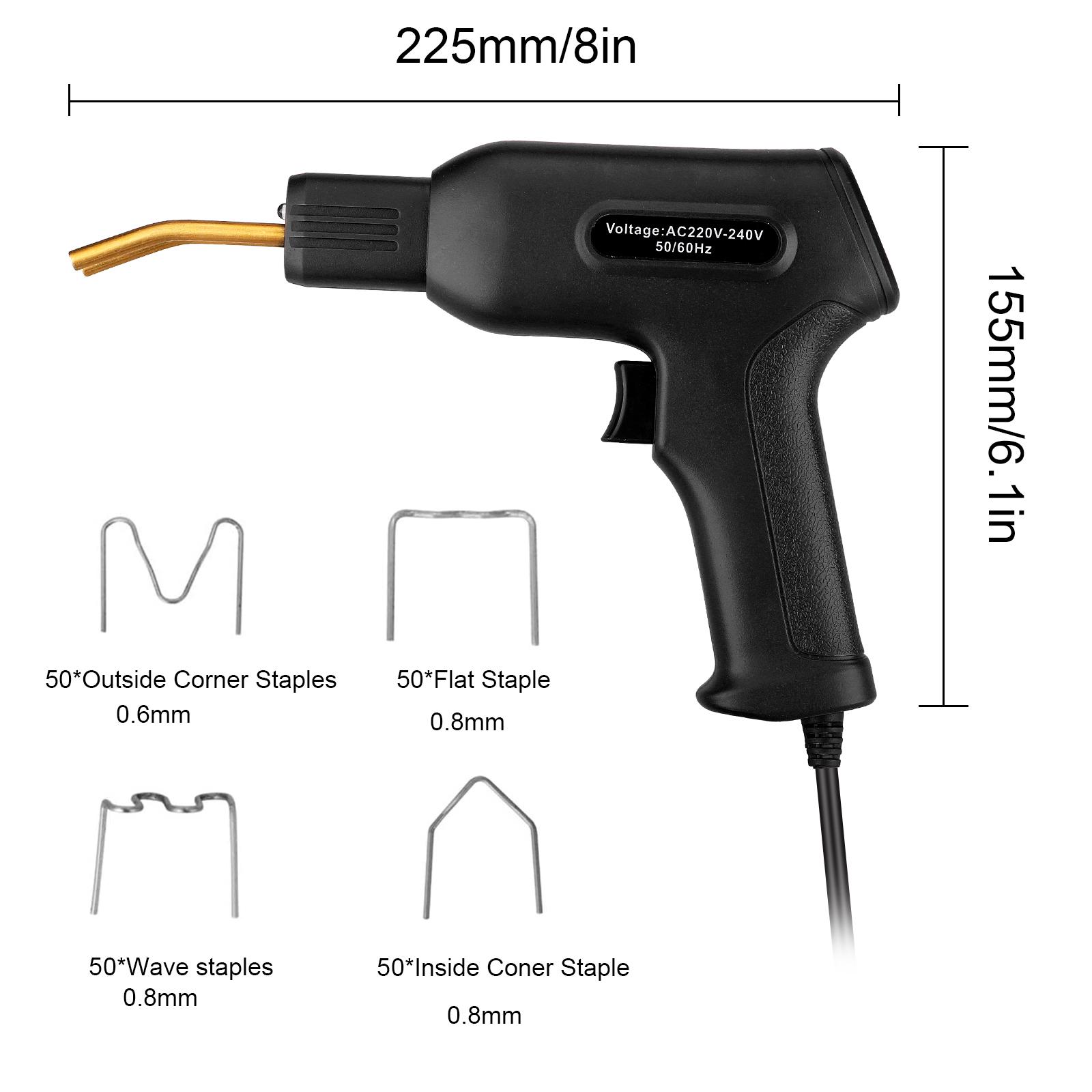 Car Bumper Handy Hot Stapler Welder Gun Wave Flat Staple Garage Tool Black