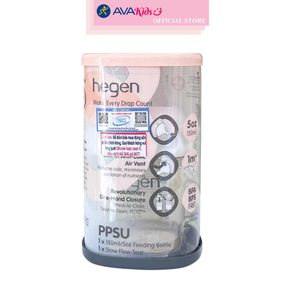 Bình sữa Hegen PPSU 150ml núm ti size S từ 1 – 3 tháng