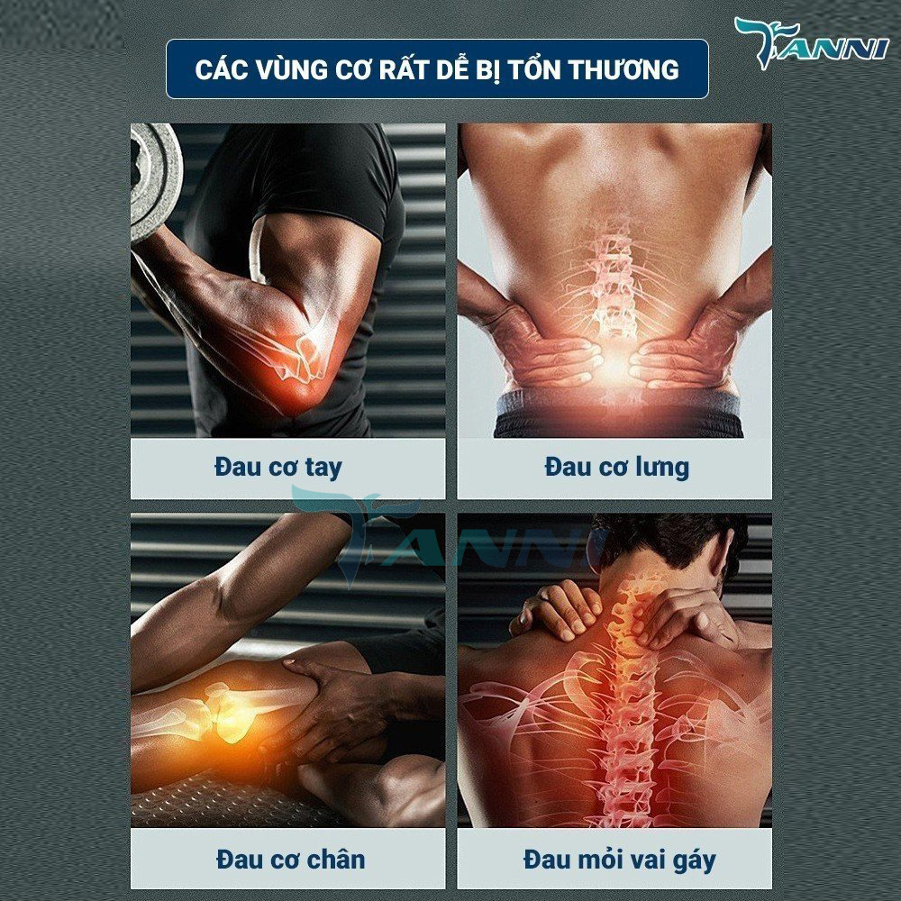 Máy Massage Cầm Tay TANNI MS3 Với 32 Cấp Độ Trị Liệu Toàn Thân , Súng Massage Giảm Đau Nhức Cơ 4 Đầu Massage BH 12 Tháng