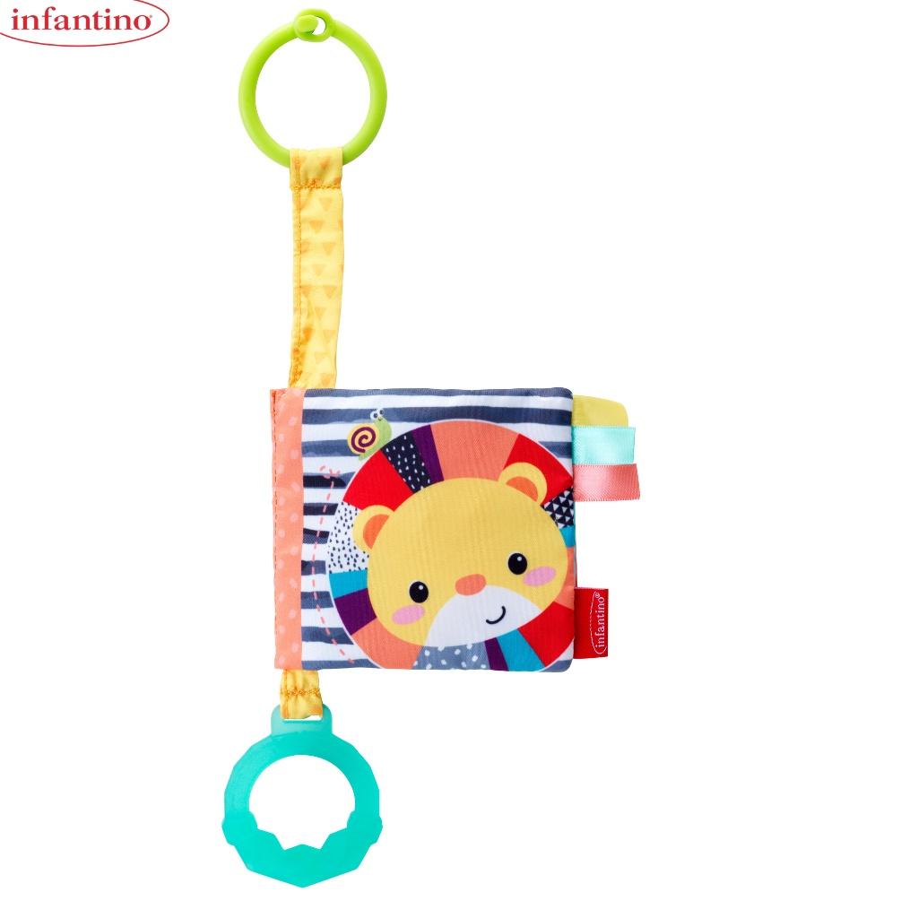 Sách Vải Treo Có Tiếng Sột Soạt Kiêm Gặm Nướu INFANTINO Link &amp; Squeak Animal Crinkle Book Đồ Chơi Dành Cho Bé Từ 0M