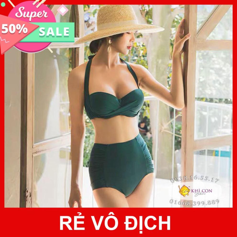 Bikini, đồ bơi 2 mảnh áo crop dây dày mix quần nhún lưng cao 2