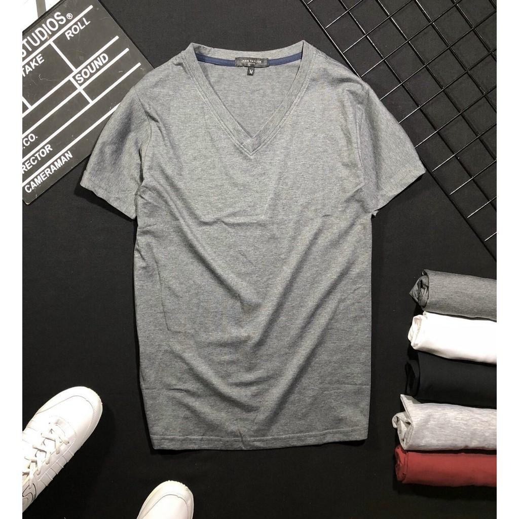 Áo thun nam trơn cổ tim tay ngắn nhiều màu chất cotton siêu mát phong cách Hàn Quốc - A105