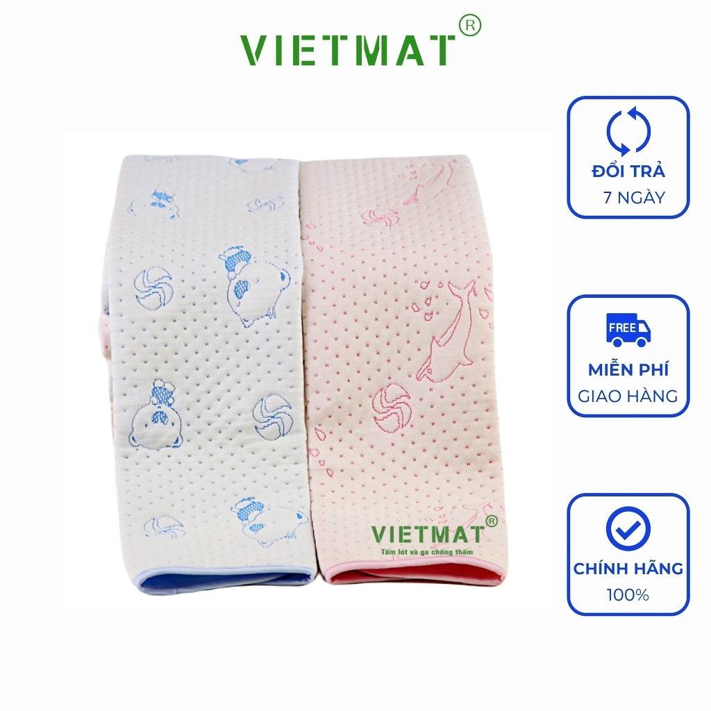 2 chiếc size 50x70cm tấm lót chống thấm cho bé Vietmat mềm êm, thoáng mát, không nóng bí lưng, không chảy tràn, giặt máy