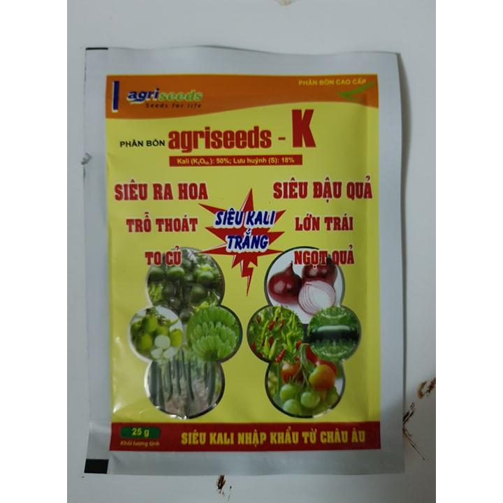 Combo 5 gói phân bón Siêu Kali trắng agriseeds – K