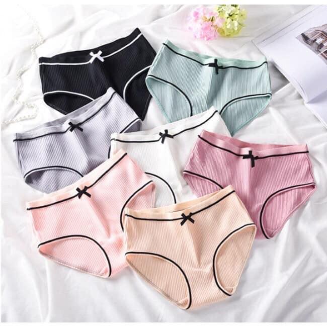 Set 5 quần lót gân tăm nơ xinh xắn size 45-70kg