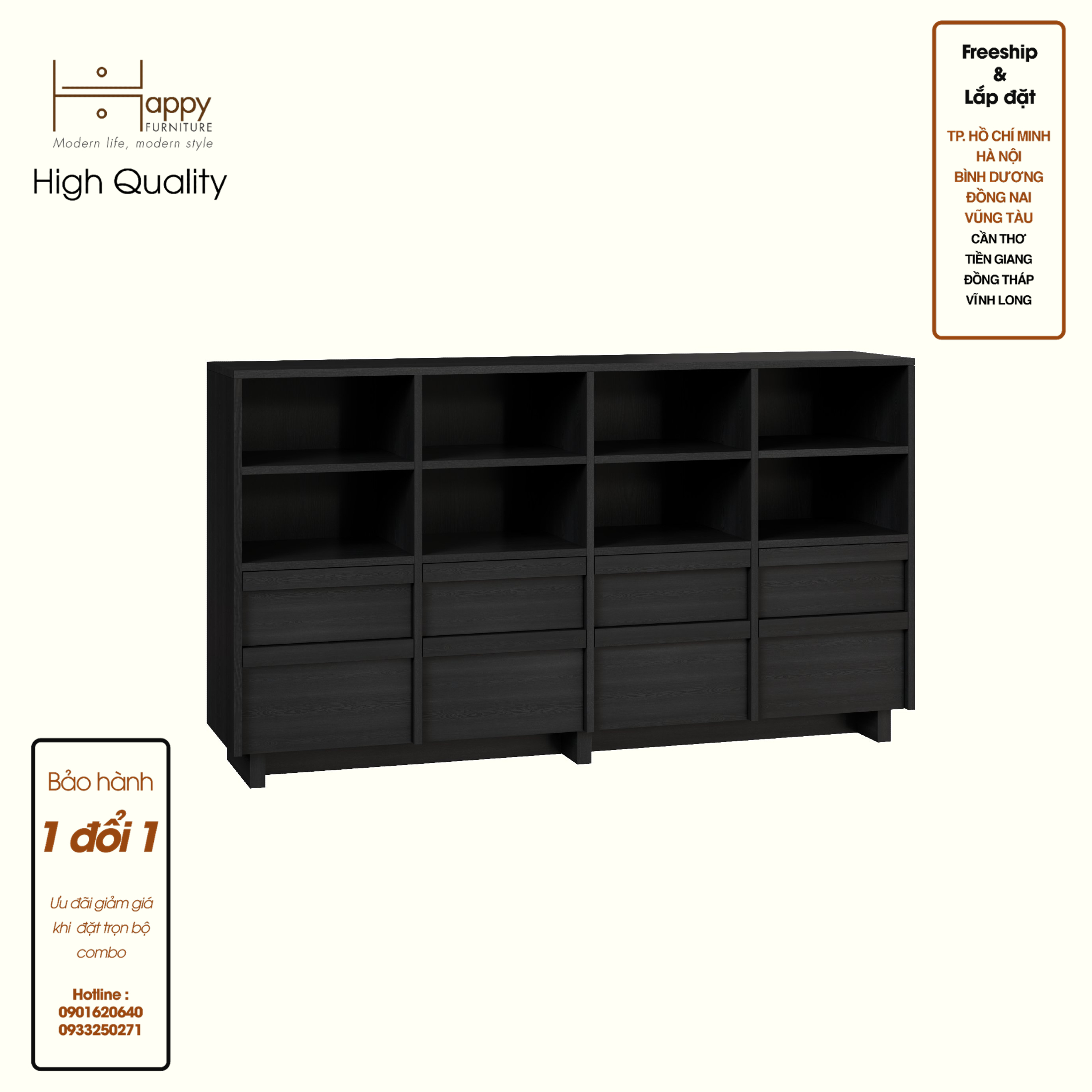 [Happy Home Furniture] MAVIS, Kệ lưu trữ nhiều ngăn , 160cm x 35cm x 90cm ( DxRxC), THK_147