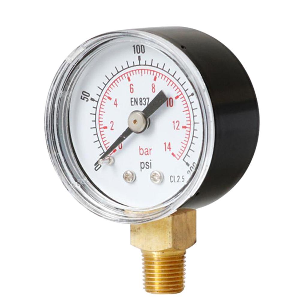 0-200psi 0-14bar Pressure Gauge Mini-Dial Air Compressor Meter Hydraulic Pressure Gauge TS-Y408
