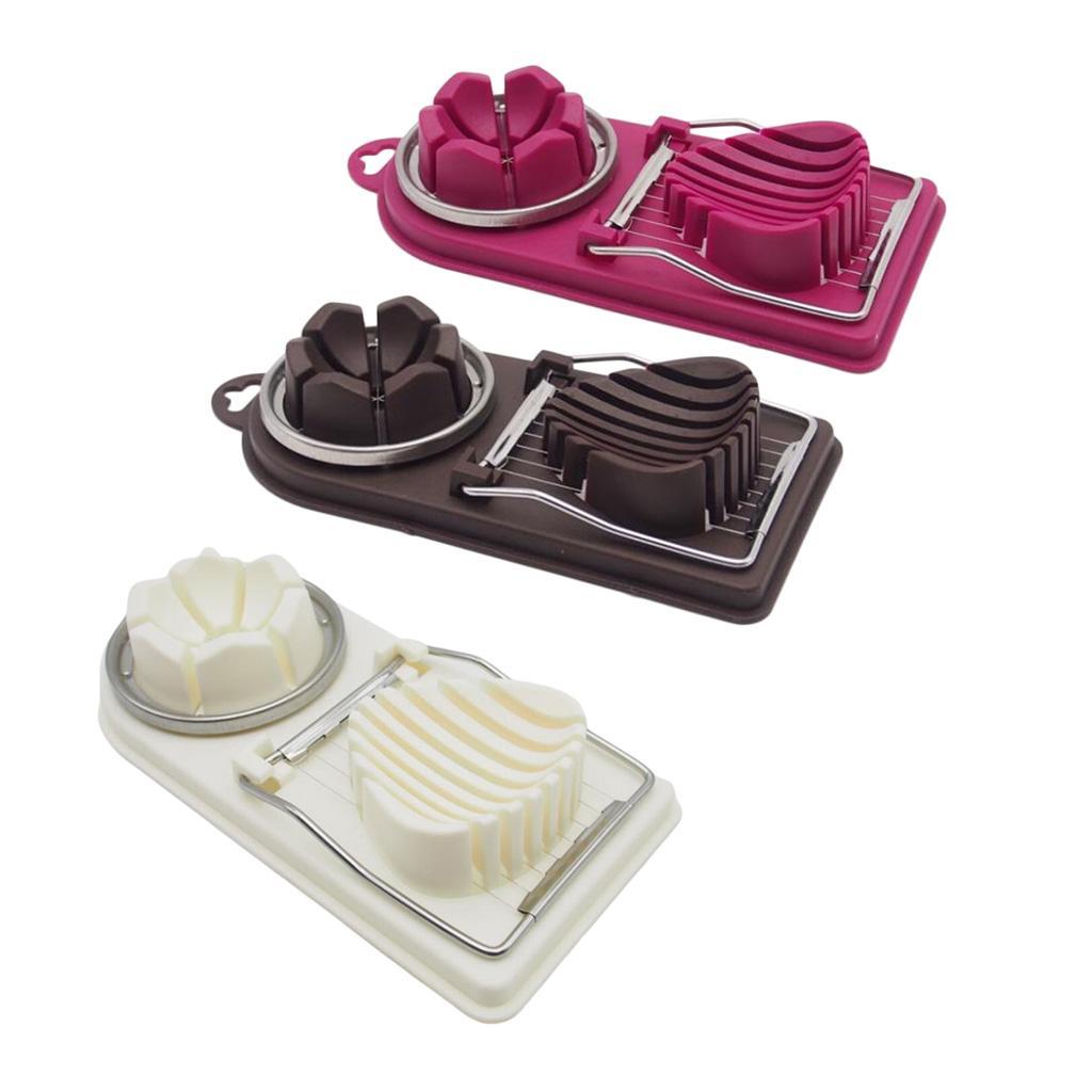 Boiled Egg Slicer Chopper Cutter Salad Cooking Kitchen Tool Purple