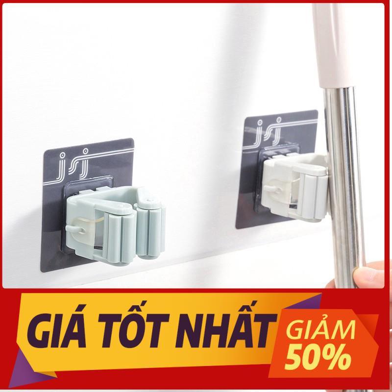 Móc dán tường thông minh kẹp chổi giữ cây lau nhà miếng trong suốt đa năng treo đồ chịu lực siêu dính chắc