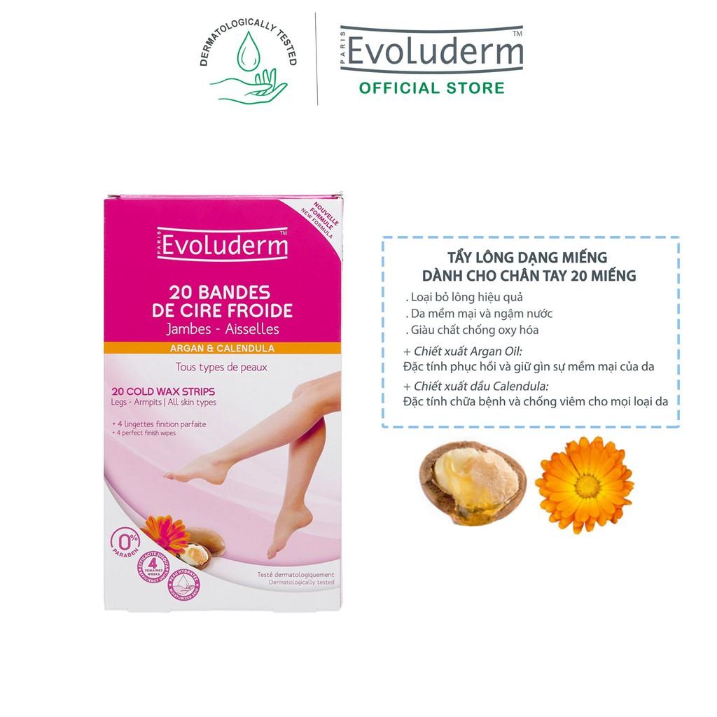 Tẩy lông Evoluderm dạng miếng dành cho chân tay 20 Miếng