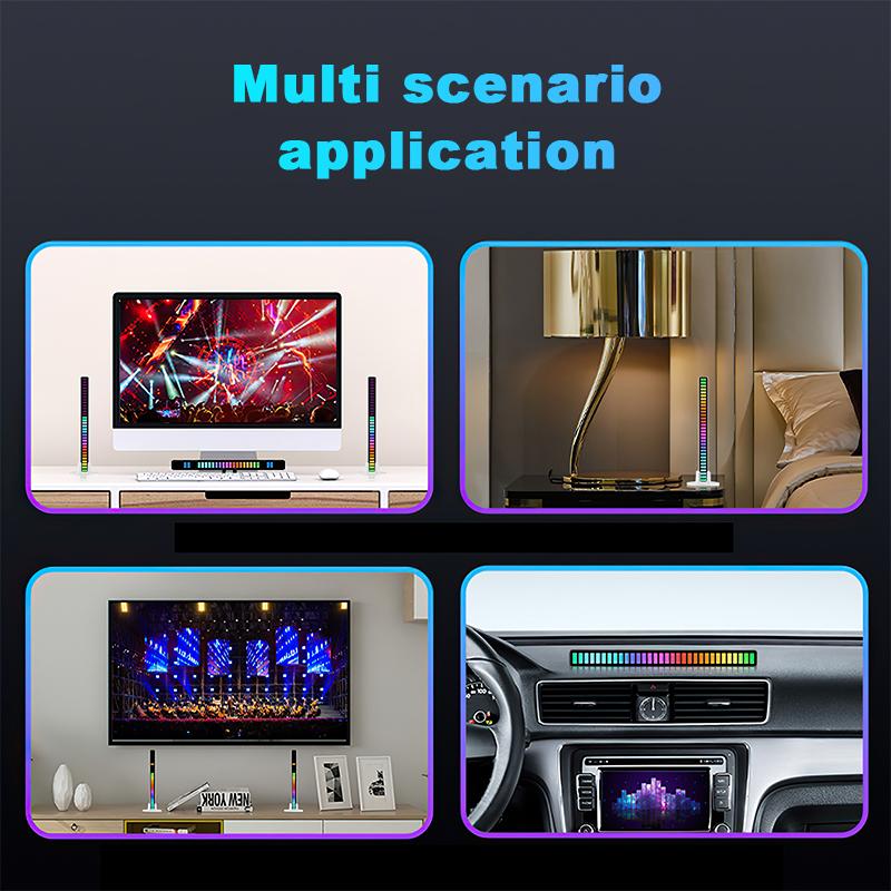 Thanh đèn Led RGB nháy theo nhạc, cảm biến âm thanh siêu nhạy đèn trang trí nhà phòng,có App điều khiển