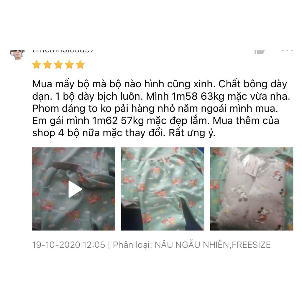 Bộ đồ ngủ nỉ bông nhập khẩu cao cấp Pijama mặc nhà nữ thu đông họa tiết dễ thương cute bigsize dáng rộng >60kg