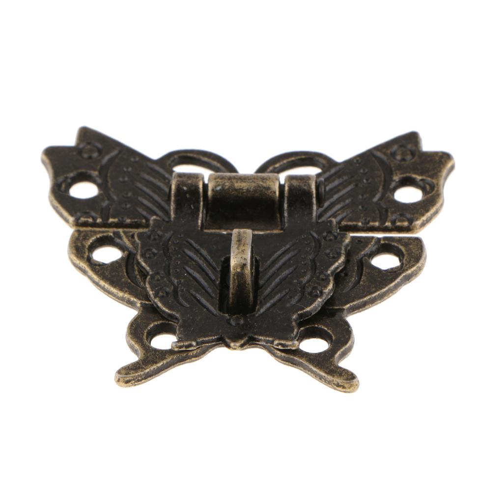 Butterfly Buckle Hasp Wood Box Wine Box With Buckle Antique Lock