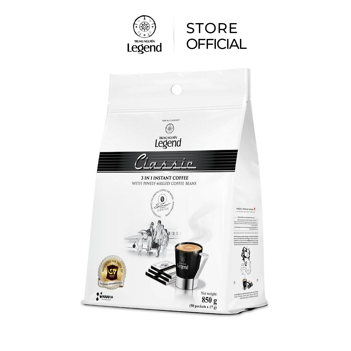 Cà phê hòa tan Legend Classic – Trung Nguyên Legend - Bịch 46 + 4 gói