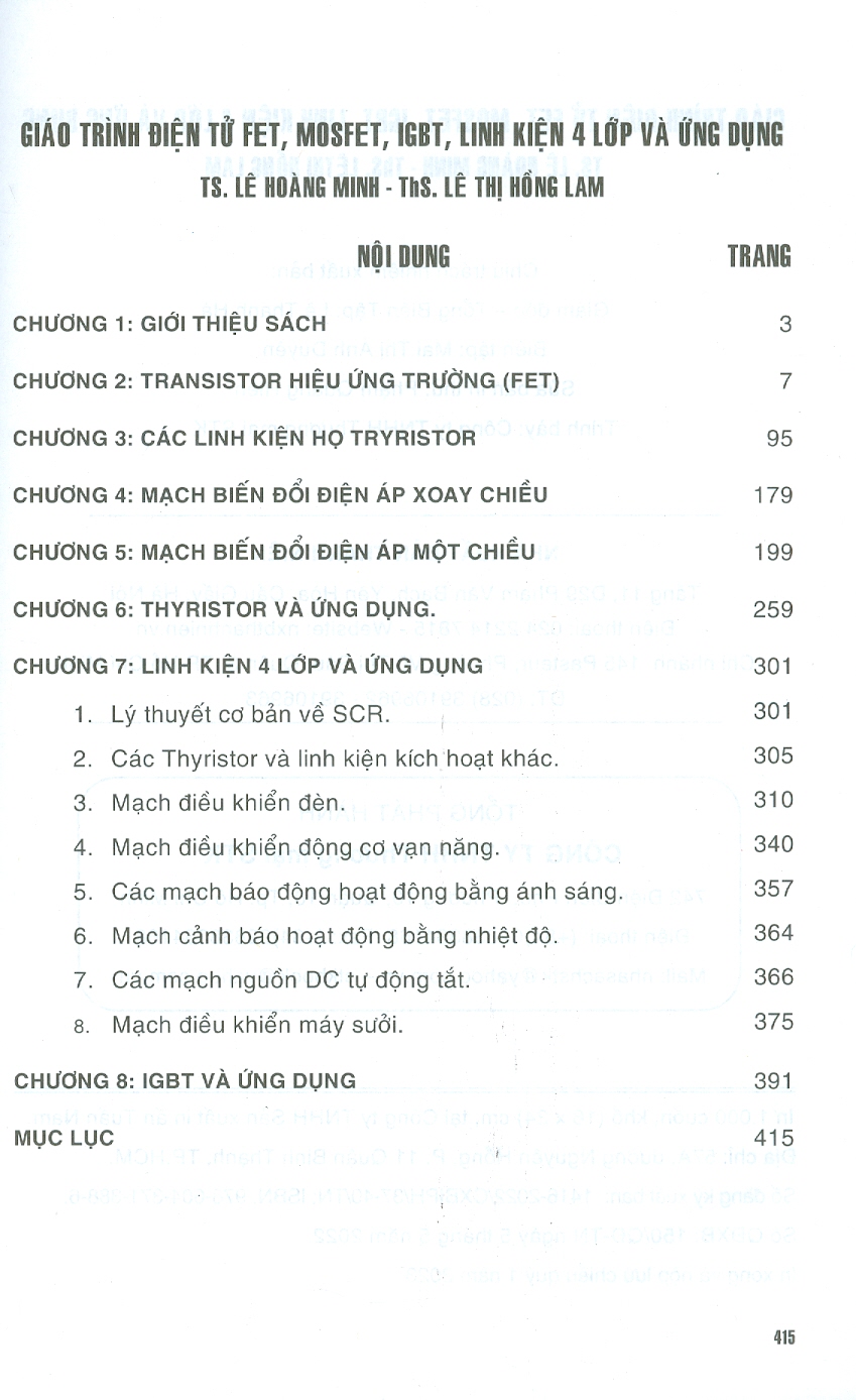 Giáo Trình Điện Tử FET - MOSFET - IGBT Linh Kiện 4 Lớp Và Ứng Dụng
