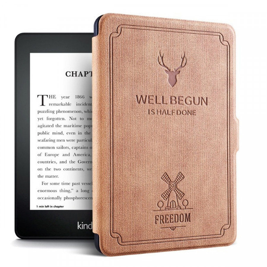 Combo Máy Đọc Sách Kindle Paperwhite Gen 10th  và Bao da WELL BEGUN Màu vàng - Hàng Chính Hãng