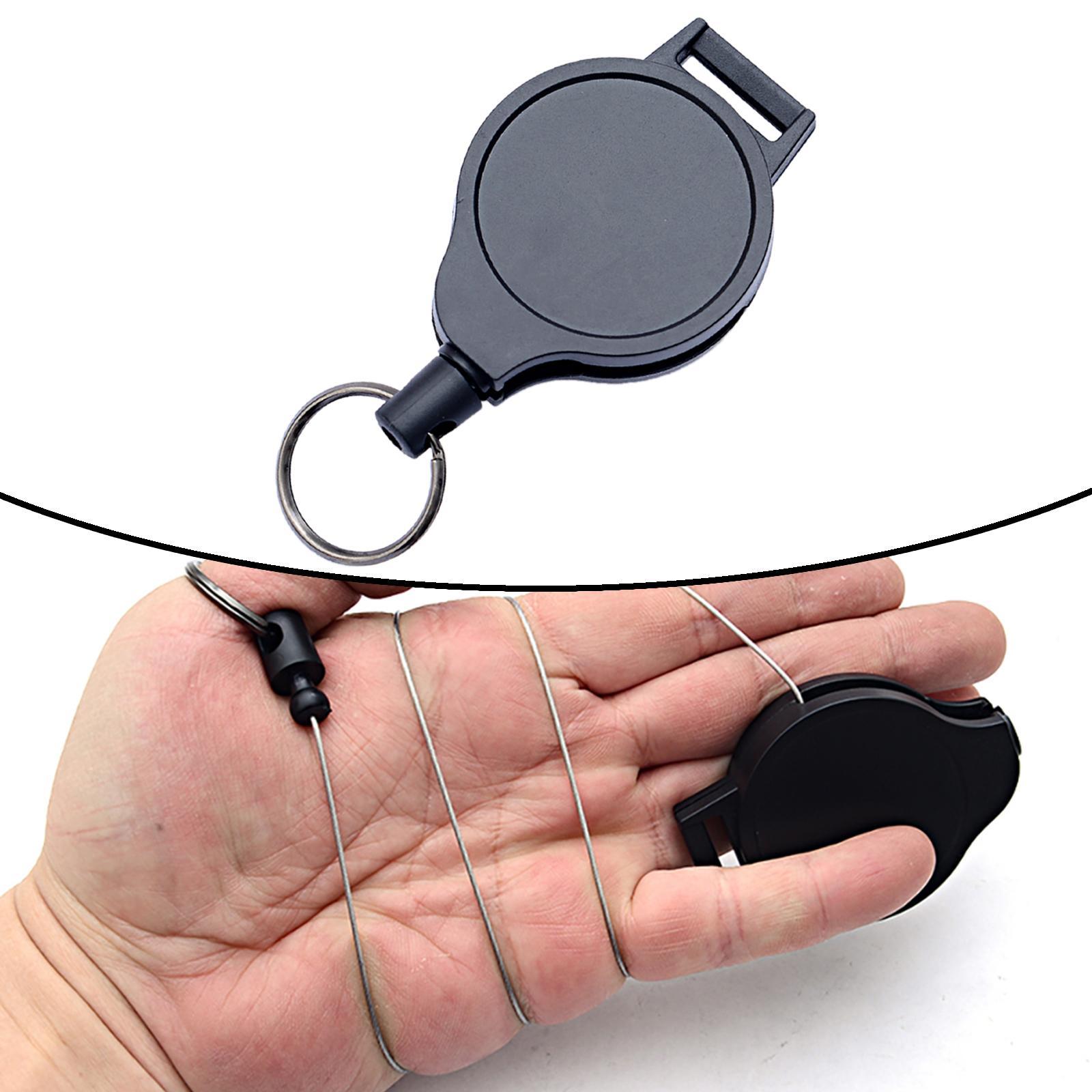 Heavy Duty Retractable Keychain Multi Tool Lock Belt Clip for Fishing Hiking