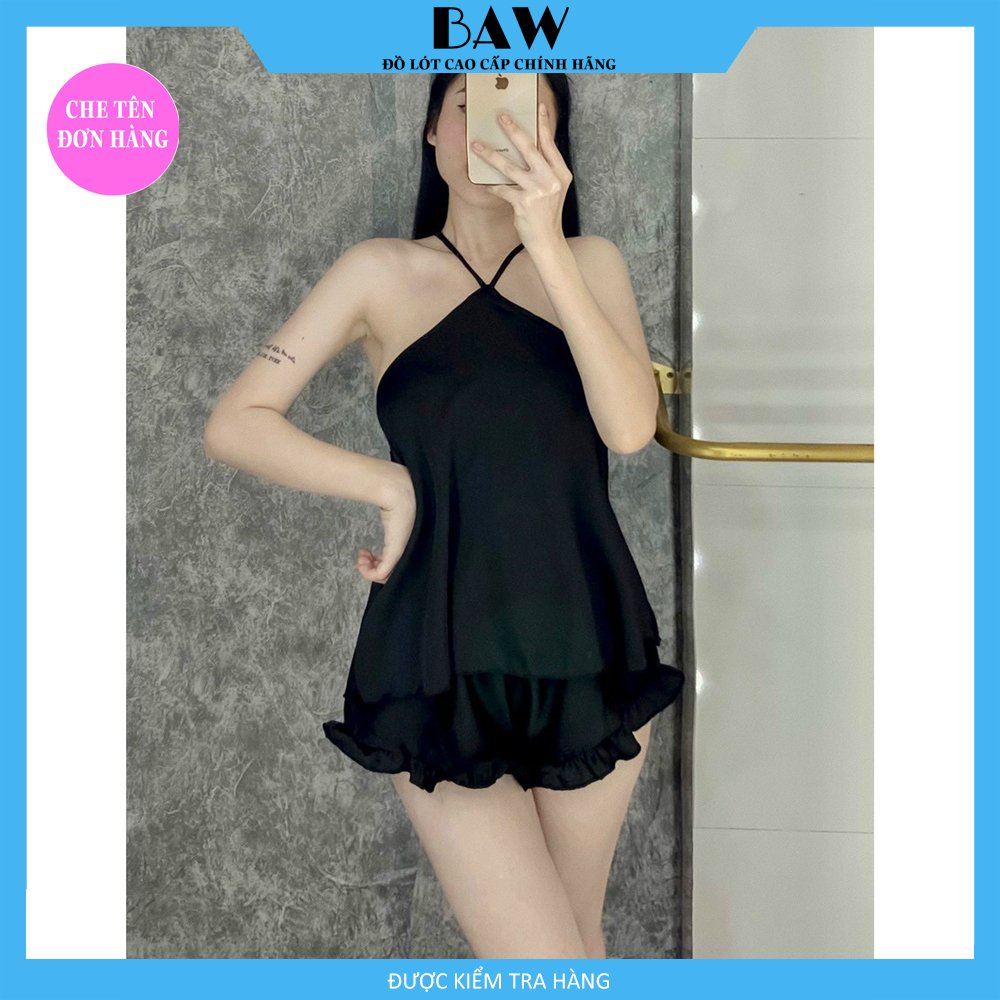 Đồ Ngủ Hai Dây Lụa Satin Sexy Quyến Rũ Thương Hiệu Baw, Chất Liệu Lụa Mát Mịn Nhẹ Nhàng Cực Kỳ Lôi Cuốn NT701 (hình thật shop tự chụp)