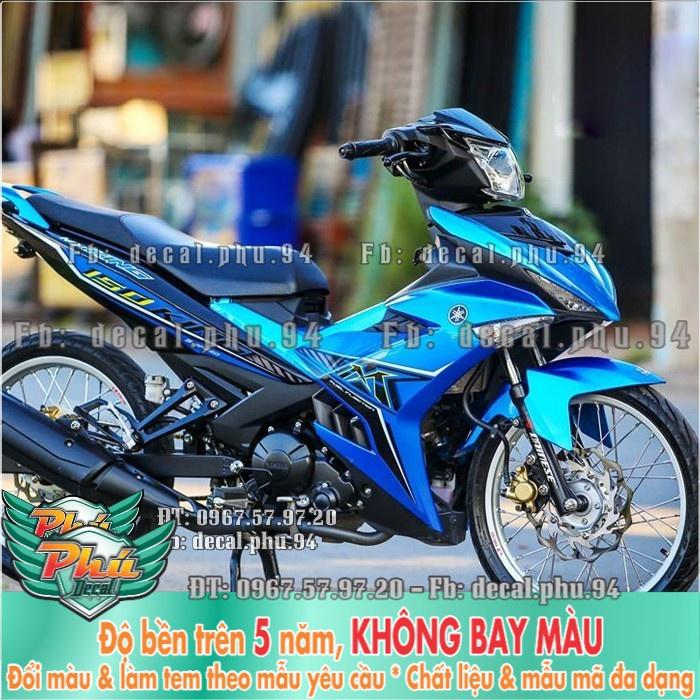 Tem rời EX 150 MX xanh đen -1