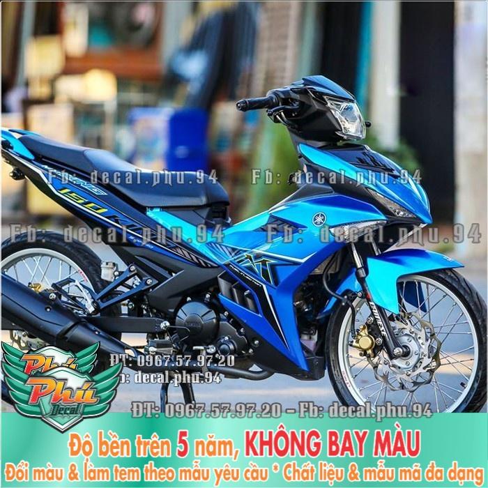 Tem rời EX 150 MX xanh đen