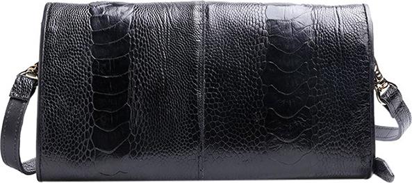 Túi Đeo Da Đà Điểu VIP Huy Hoàng HT6410 (19 x 10.5 cm) - Đen
