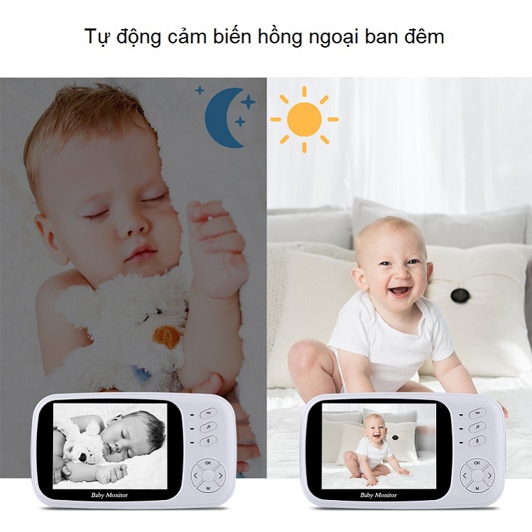 Máy Báo Tiếng Khóc Màn Hình 3.5inch XF808 Thiết Bị Tiện Ích Cho Gia Đình Có Trẻ Nhỏ